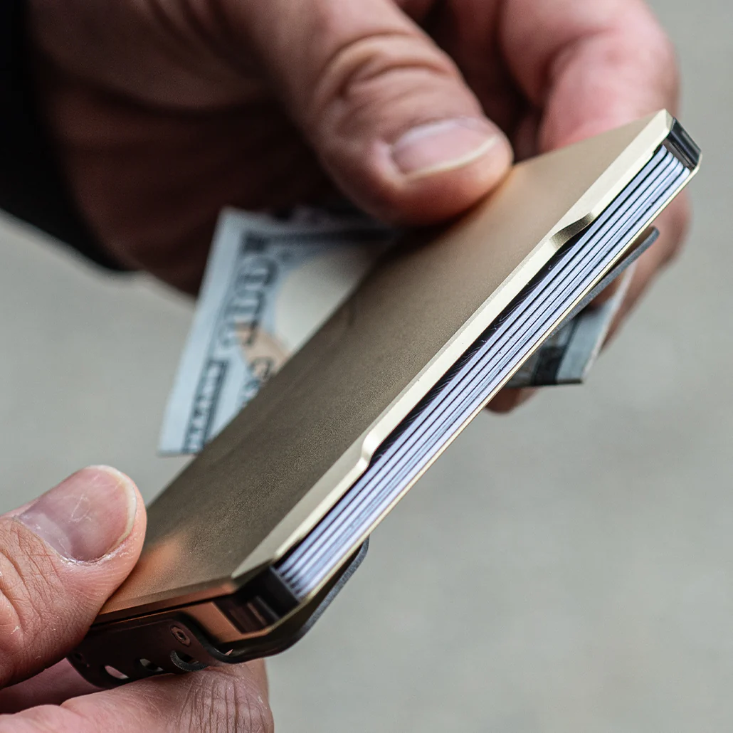 SK1 Special Edition Champagne Gold Slide Kick Wallet - Image 7